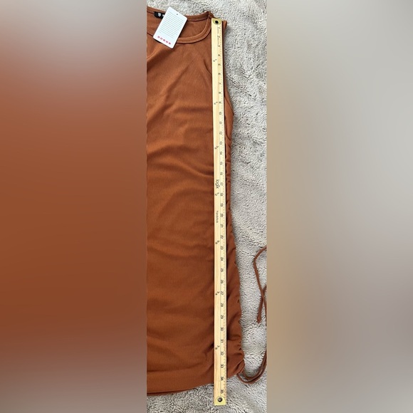 BTFBM Bodycon Sleeveless Ruched Mini Dress Sz S Drawstring Sides Ribbed NWT - Picture 9 of 9